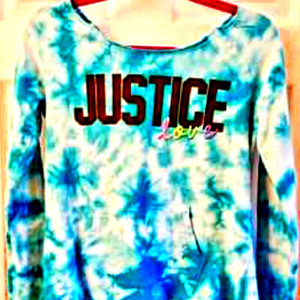 Justice Sweater Blue Tye Dye Girl size 12/14